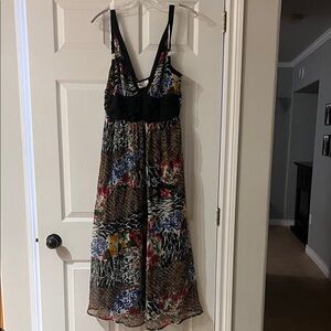 Vibrant Multicolor Patchwork Midi Dress